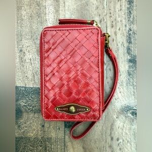 Elliott Lucca Red Textured Wristlet
